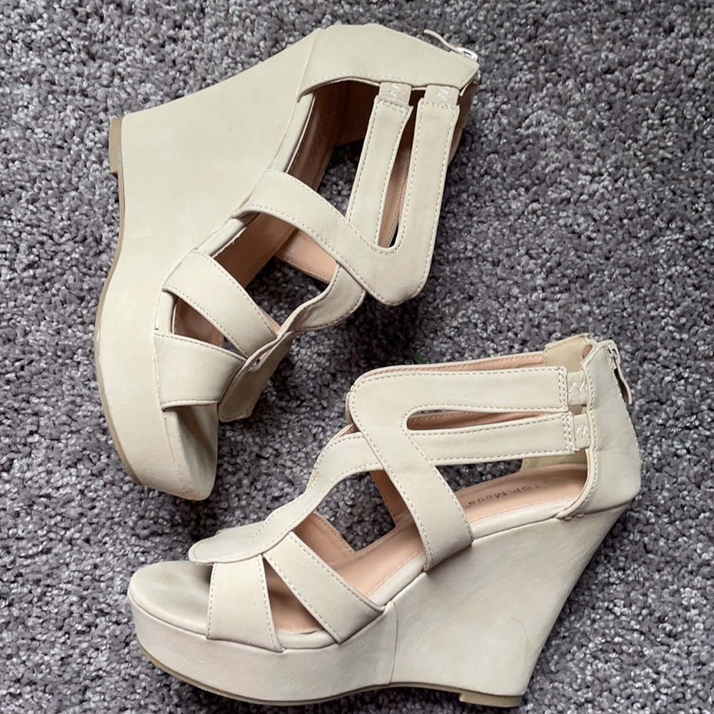 Beige wedges
